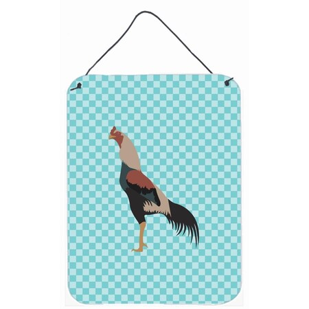 Carolines Treasures Kulang Chicken Blue Check Wall or Door Hanging Prints BB8012DS1216